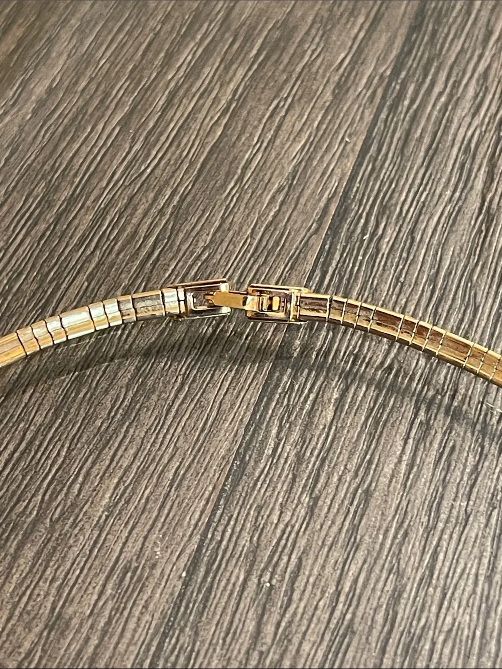 Vintage Gold-tone Omega with Chevron Pattern 16 1/8” approx